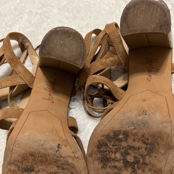 Sam Edelman Beige Caged Block Heel Sandals - size 9 - Picture 4 of 8